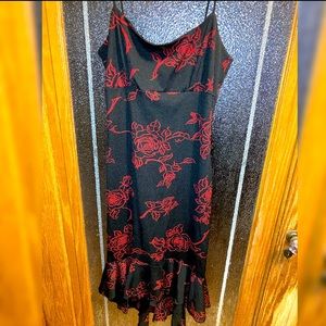 Black and red rose dress